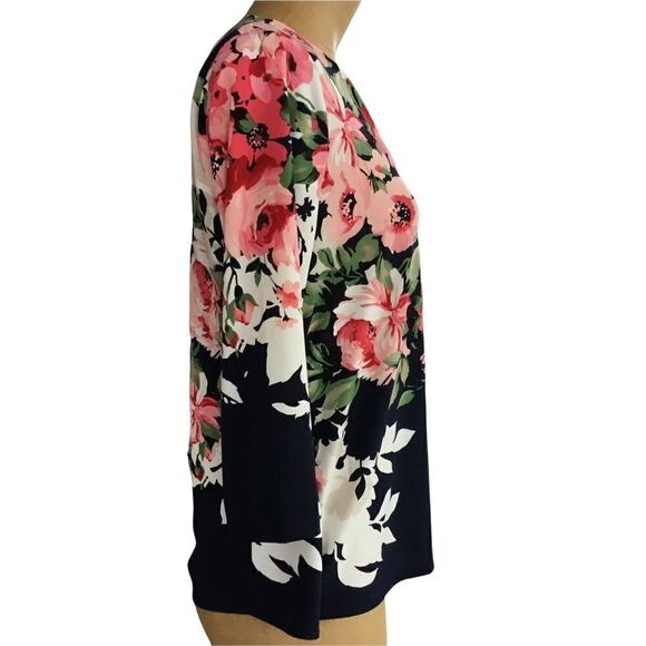 Charter club pink floral and navy top medium - Picture 5 of 6